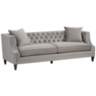 Marilyn 93" Wide Gray Velvet Tufted Upholstered Sofa
