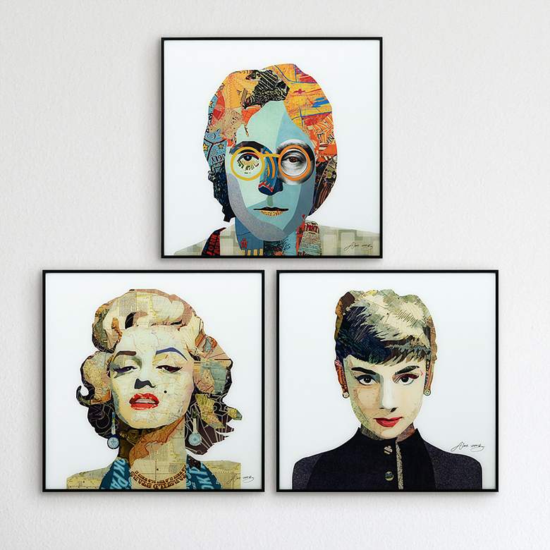 Image 1 Marilyn, John and Audrey 24" Square 3-Piece Wall Art Set