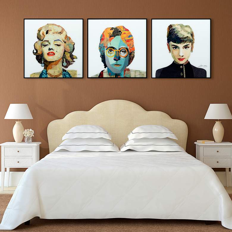 Image 7 Marilyn, John and Audrey 24" Square 3-Piece Wall Art Set more views
