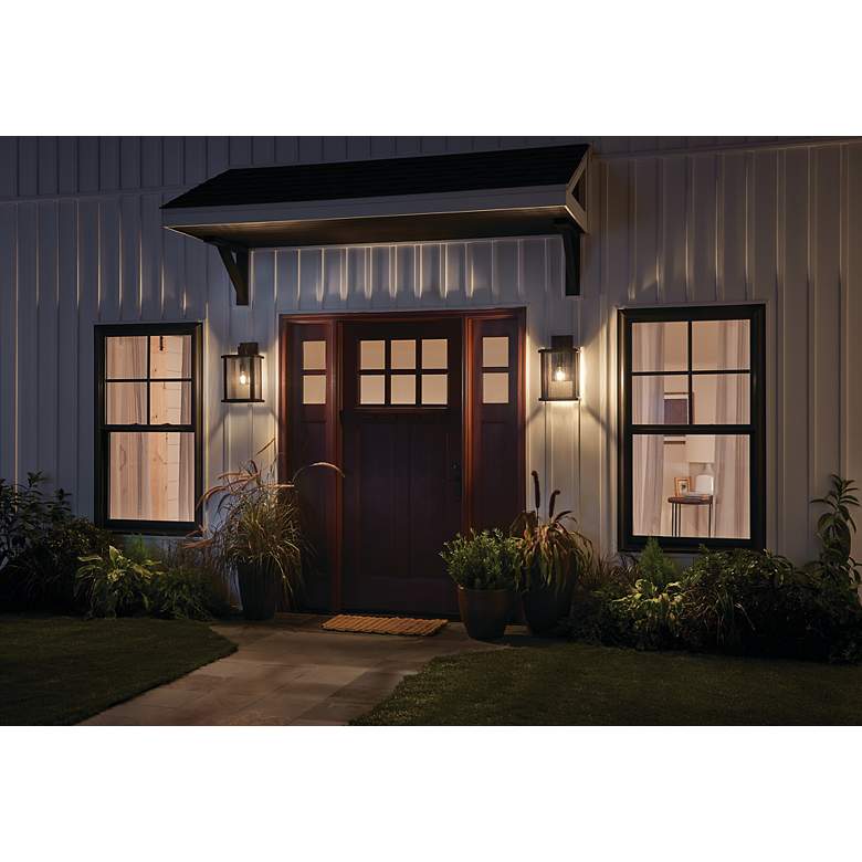 Image 6 Marimount 17" High Black and Seeded Glass Outdoor Wall Light more views