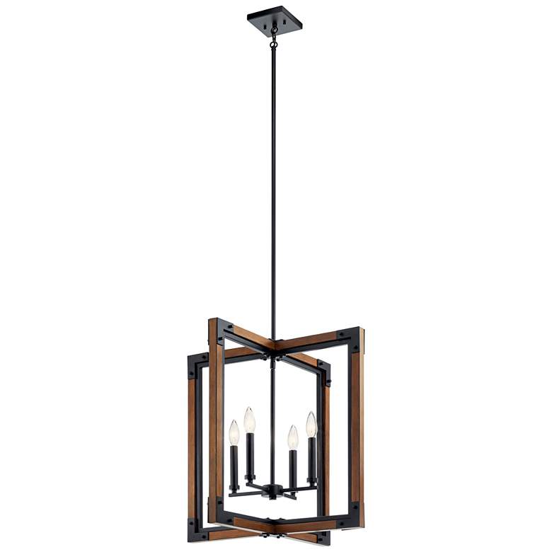 Image 2 Marimount 21 3/4" Wide Auburn Stained 4-Light Foyer Pendant