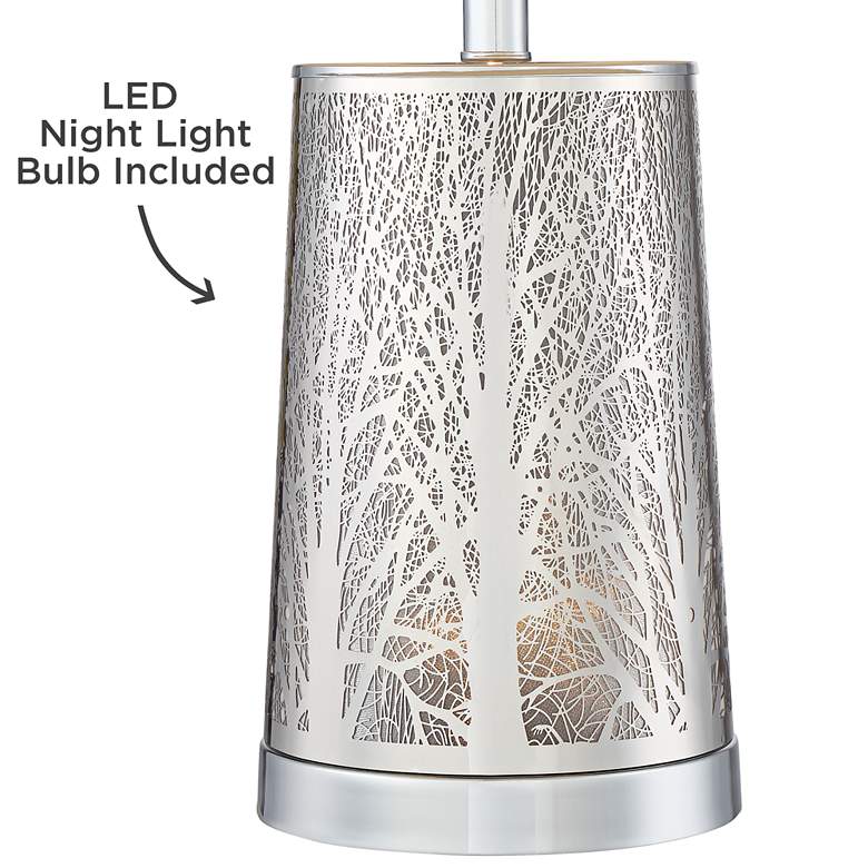 Image 5 Marin Laser Cut Silver Base Modern Table Lamps With Night Lights Set of 2 more views