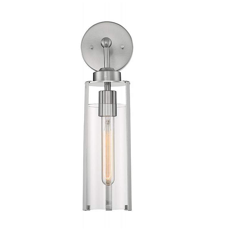 Image 3 Marina; 1 Light; Wall Sconce; Brushed Nickel Finish with Clear Glass more views