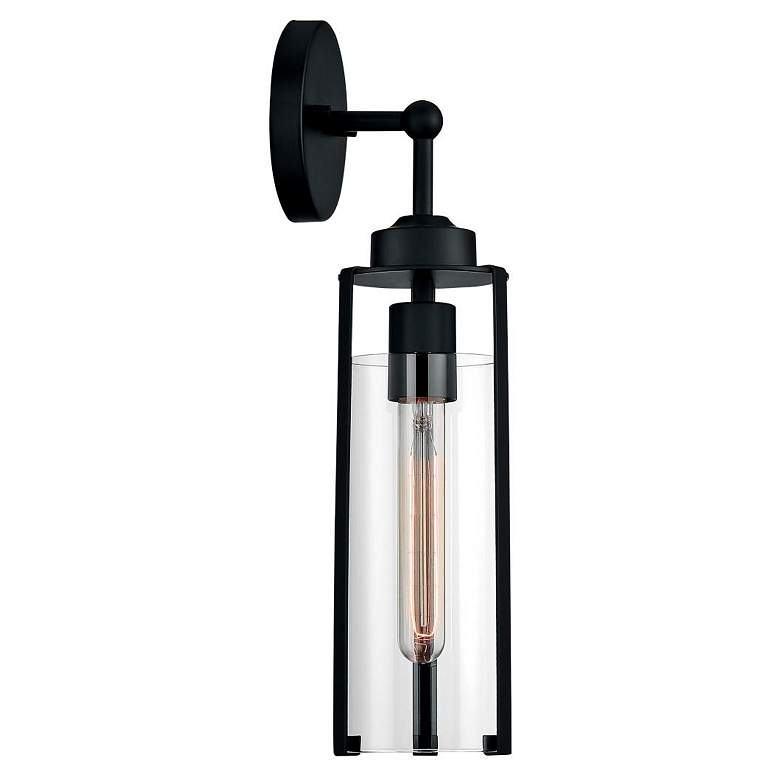 Image 4 Marina; 1 Light; Wall Sconce Fixture; Matte Black Finish with Clear Glass more views
