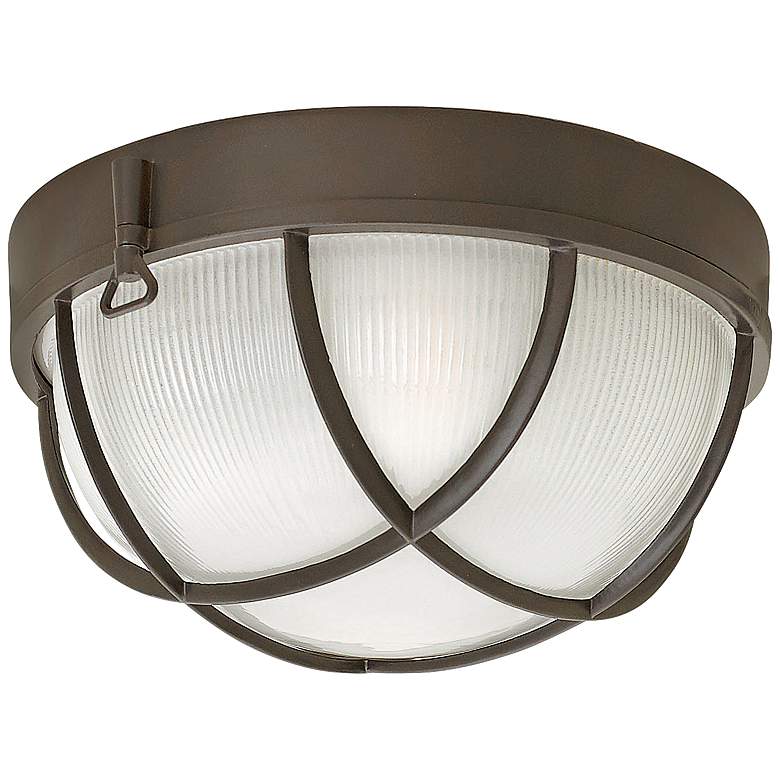 Image 1 Marina 10 1/4"W Bronze Etched Glass Outdoor Ceiling Light