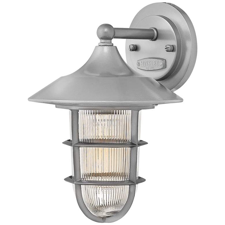 Image 1 Marina 11 3/4" High Hematite Clear Glass Outdoor Wall Light