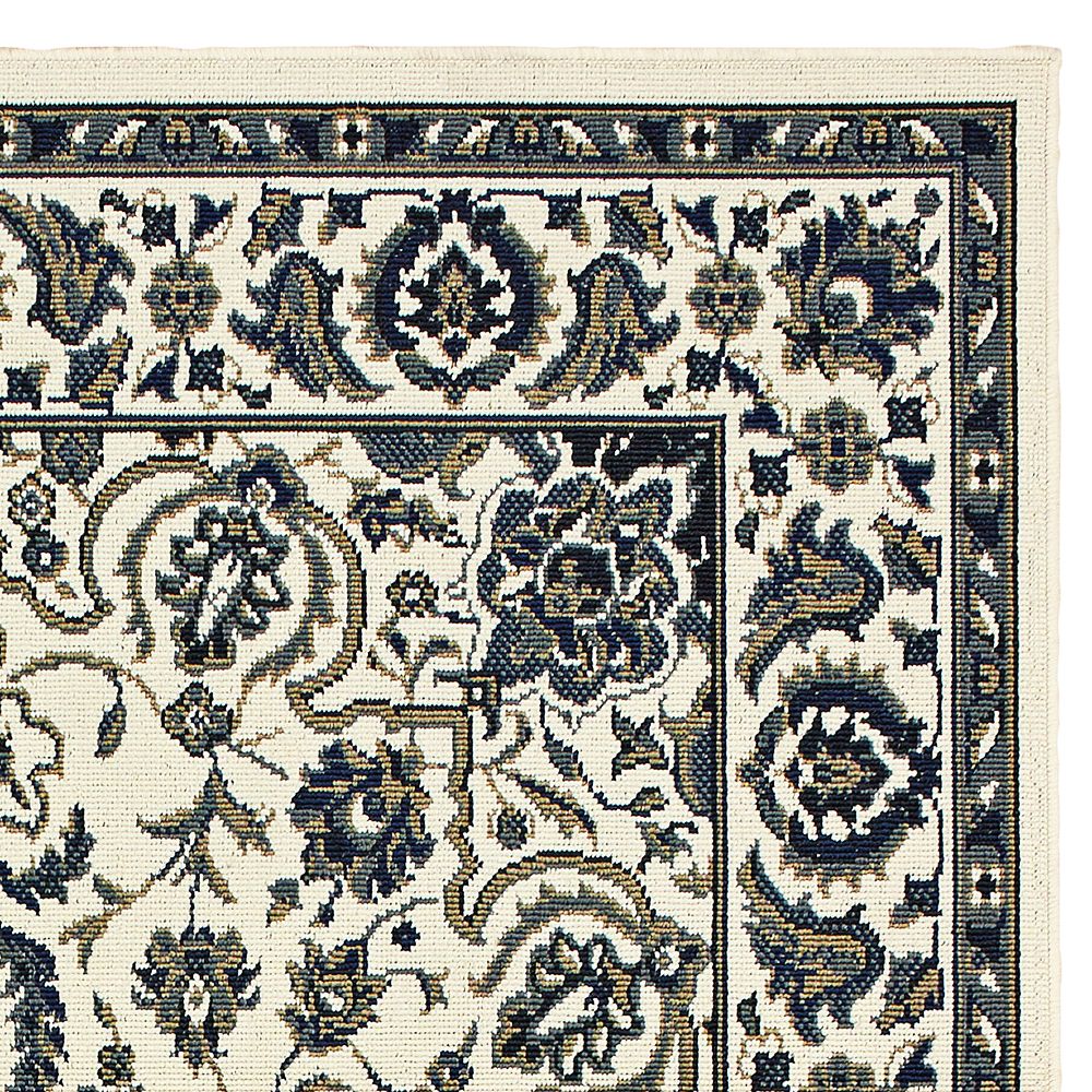 Thumbnail2 of Marina 1248W 3'7"x5'6" Ivory and Navy Rectangle Area Rug more views