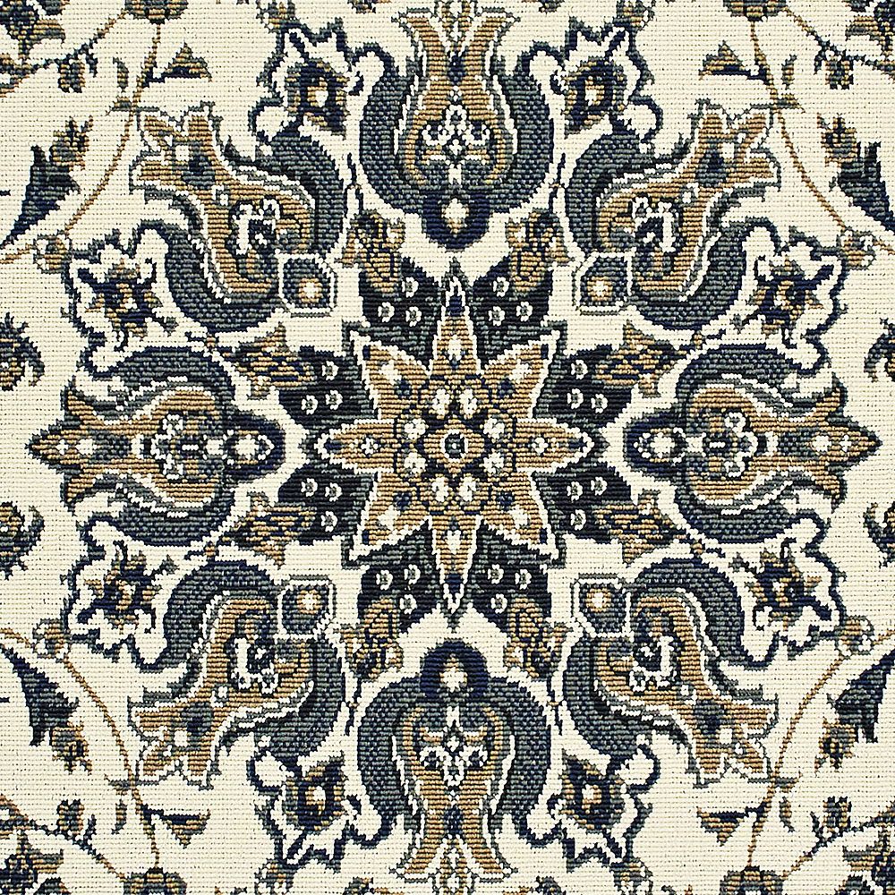 Thumbnail3 of Marina 1248W 3'7"x5'6" Ivory and Navy Rectangle Area Rug more views