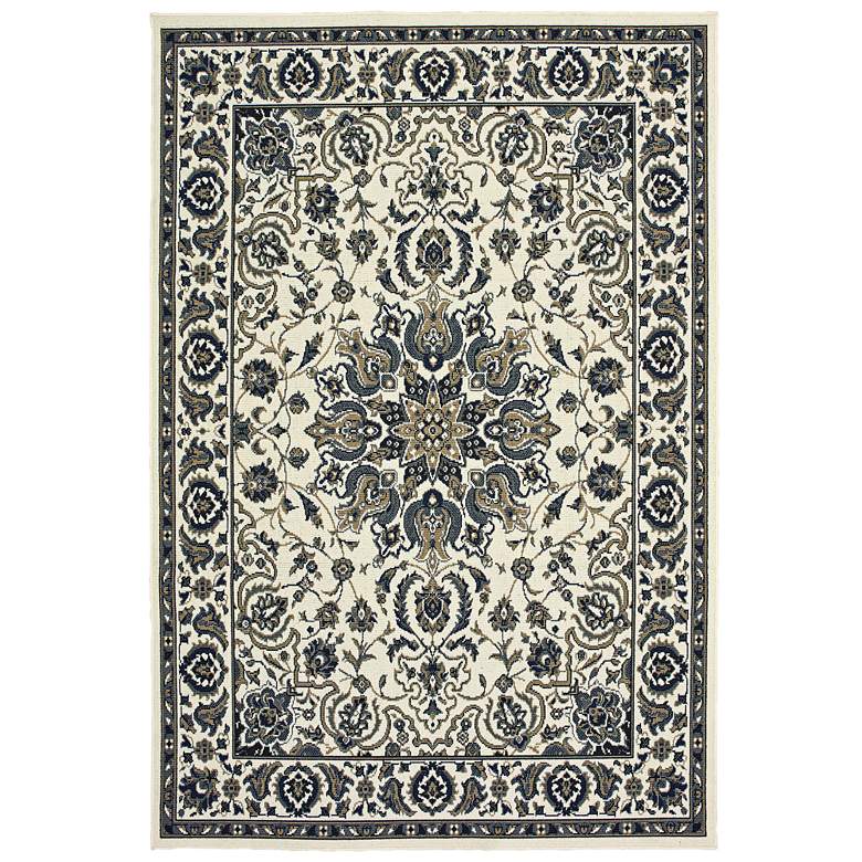 Image 1 Marina 1248W 5'3"x7'6" Ivory and Navy Rectangle Area Rug