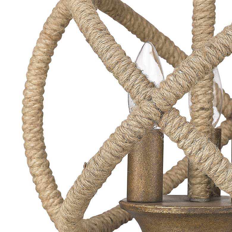 Image 5 Marina 13" Wide Burnished Chestnut and Hemp 3-Light Coastal Chandelier more views
