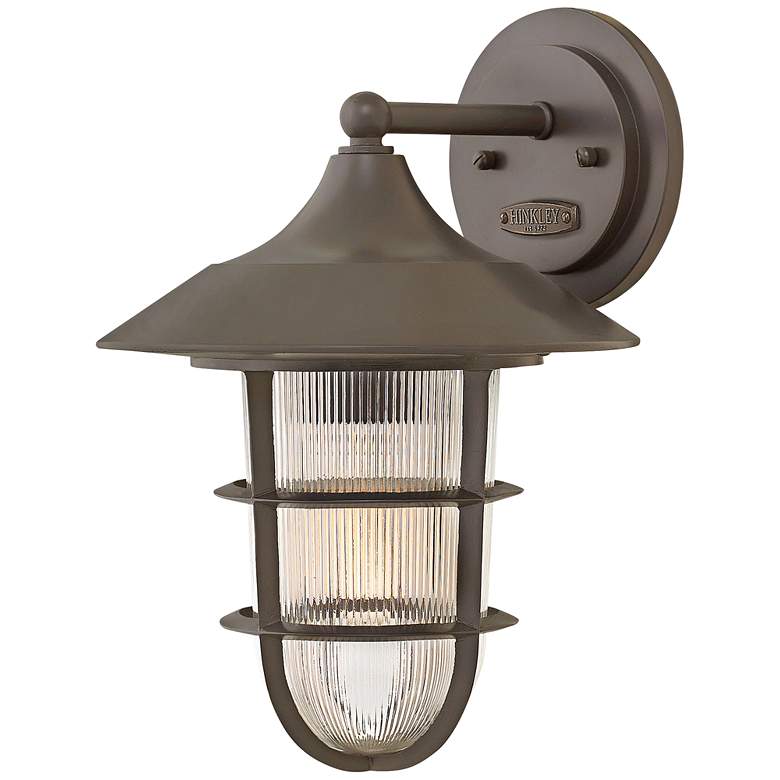 Image 1 Marina 14 1/2 inch High Bronze Clear Glass Outdoor Wall Light