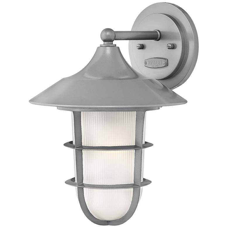 Image 1 Marina 14 1/2"H Hematite Etched Glass Outdoor Wall Light