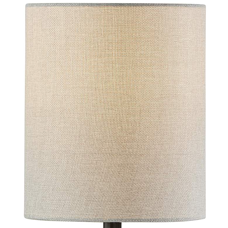 Image 2 Marina 16 1/4" High Black Rubberwood and Smoked Glass Table Lamp more views