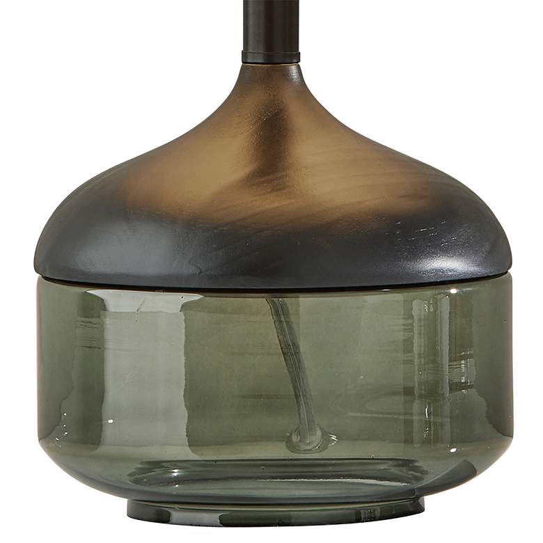 Image 3 Marina 16 1/4" High Black Rubberwood and Smoked Glass Table Lamp more views