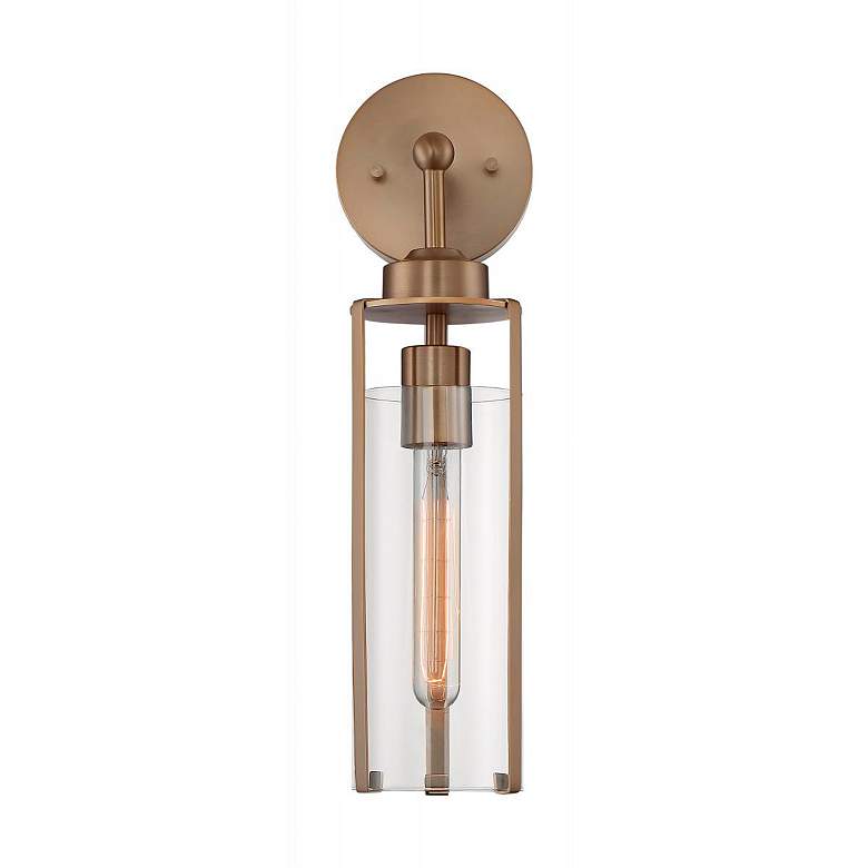 Image 2 Marina 17 1/4" High Burnished Brass Wall Sconce more views