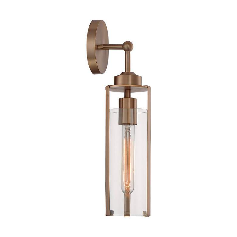 Image 3 Marina 17 1/4" High Burnished Brass Wall Sconce more views