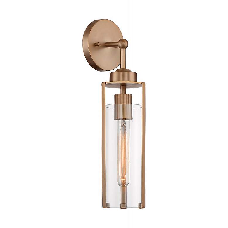 Image 4 Marina 17 1/4" High Burnished Brass Wall Sconce more views