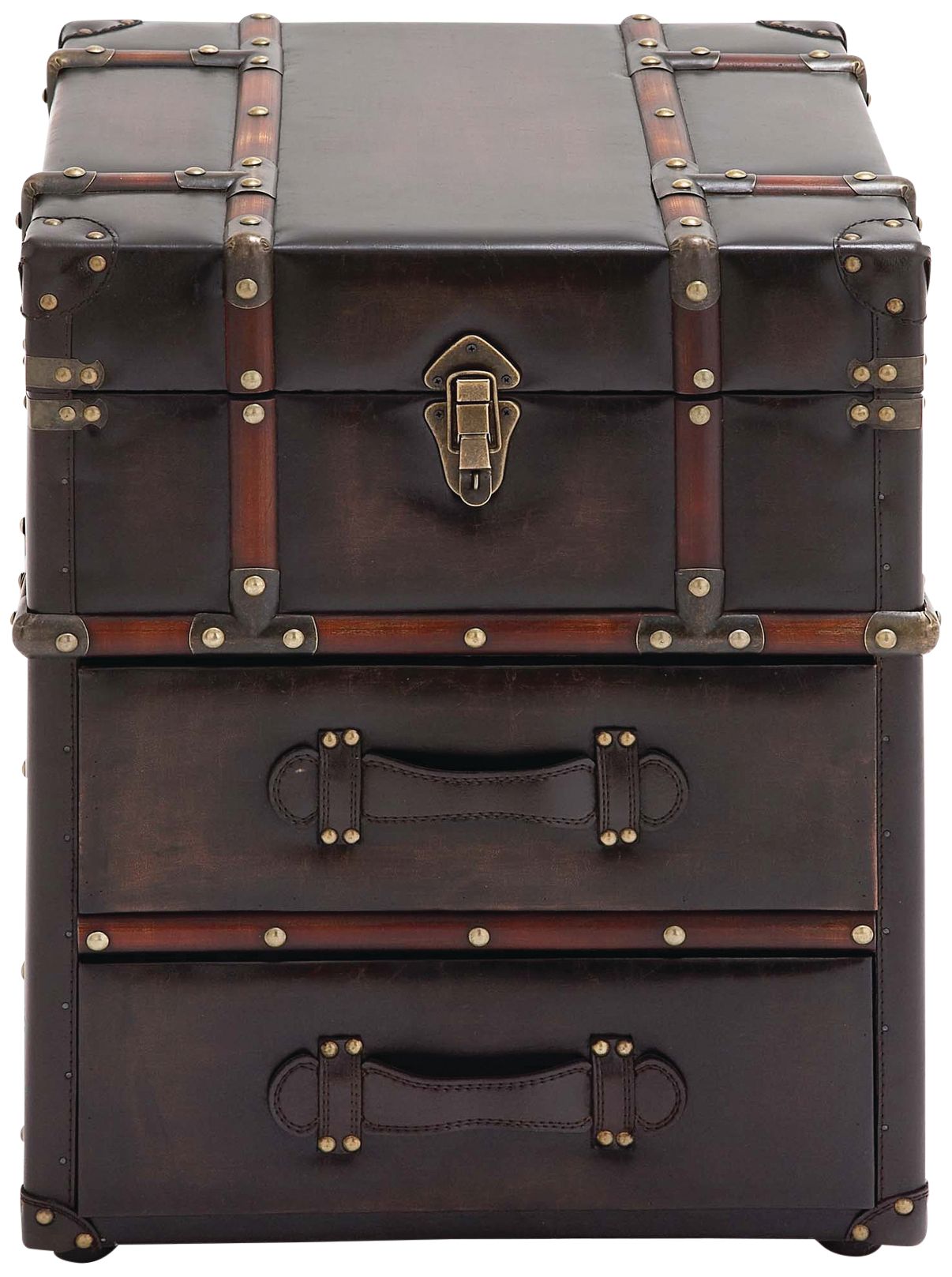 Image 5 Marina 18" Wide Dark Brown Wood 2-Drawer Storage Cabinet more views