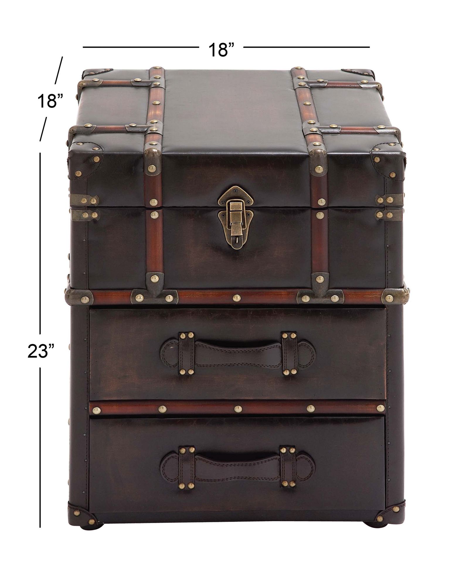 Image 6 Marina 18" Wide Dark Brown Wood 2-Drawer Storage Cabinet more views