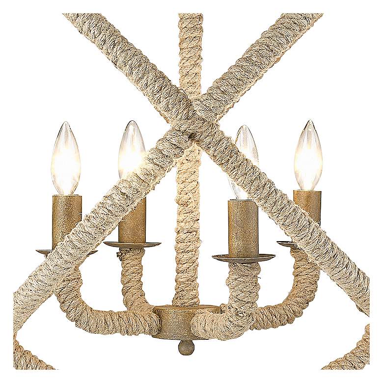 Image 4 Marina 23" Wide Burnished Chestnut and Hemp 4-Light Coastal Chandelier more views