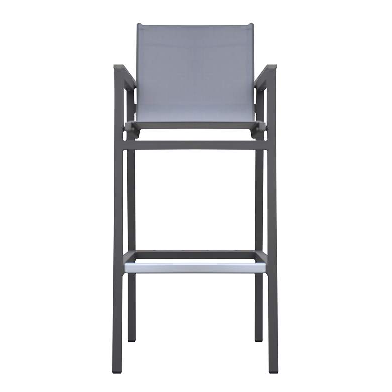 Image 2 Marina 31" Gray Powder-Coated Outdoor Bar Stool more views