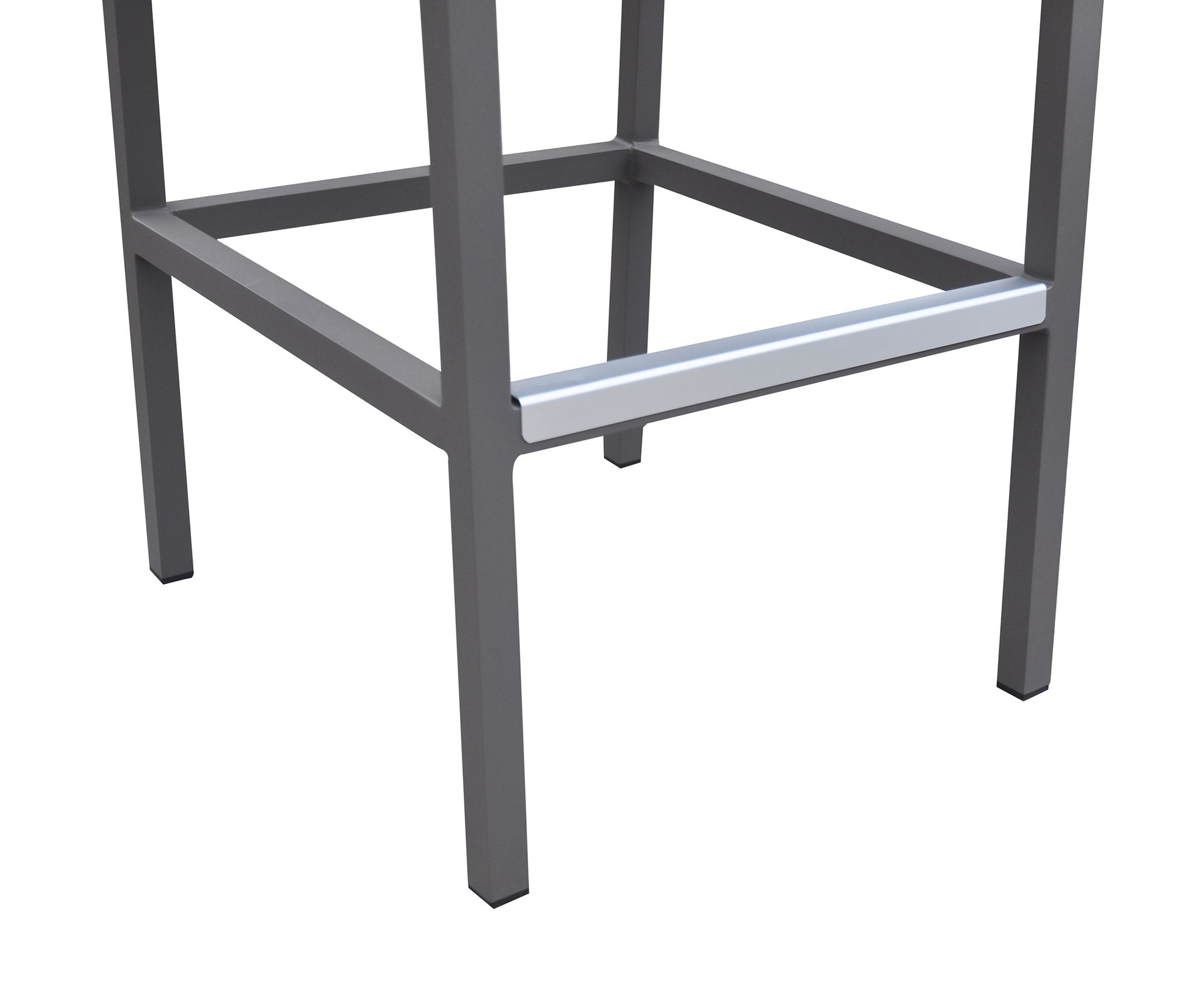 Image 5 Marina 31" Gray Powder-Coated Outdoor Bar Stool more views