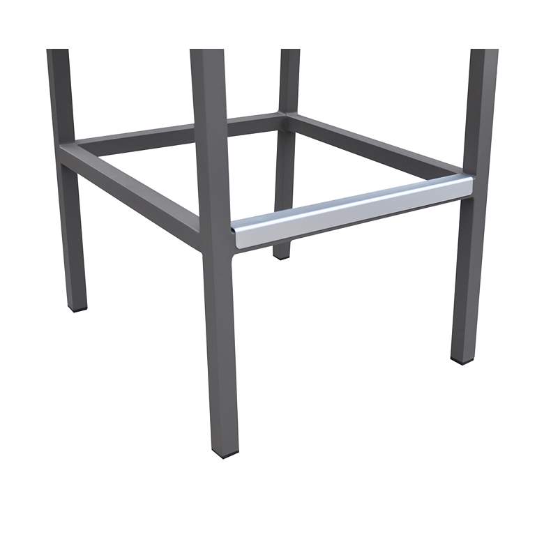 Image 5 Marina 31" Gray Powder-Coated Outdoor Bar Stool more views