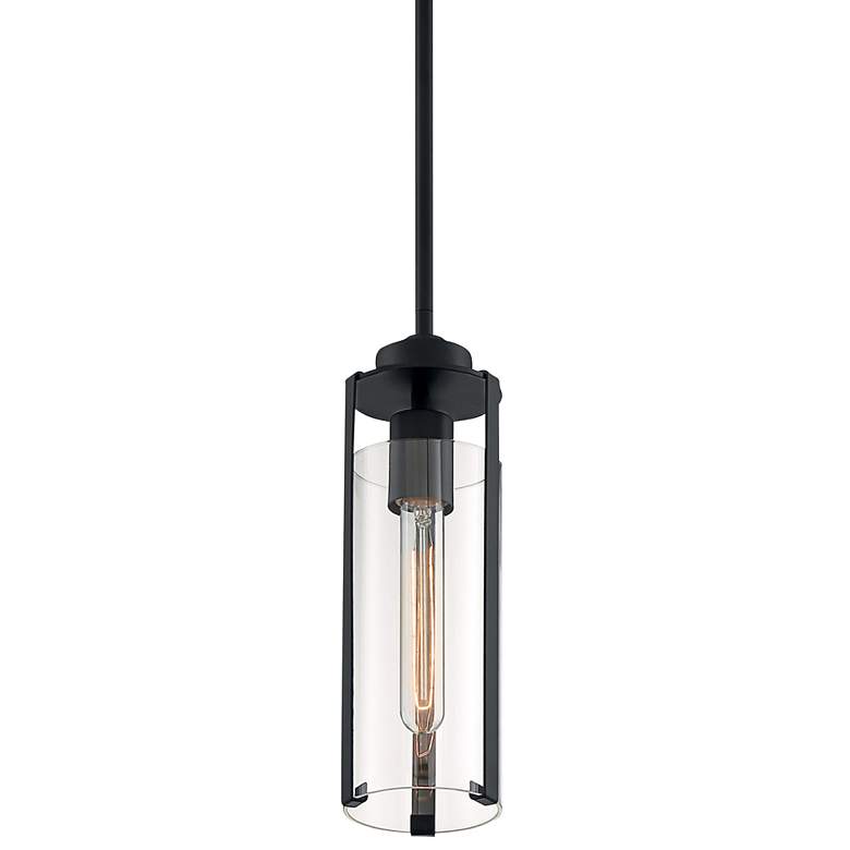 Image 1 Marina 4 3/4 inch Wide Matte Black Mini Pendant