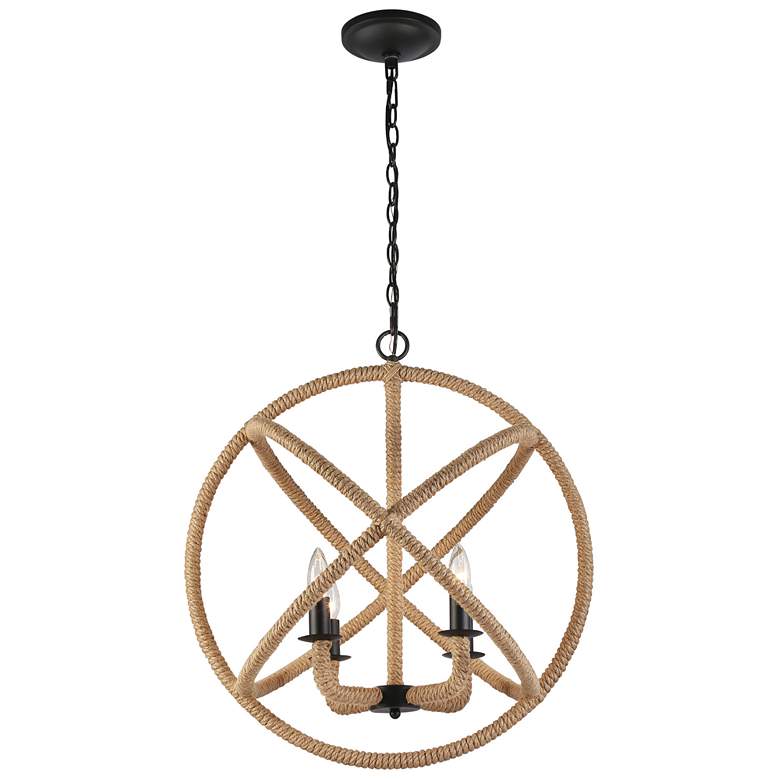 Image 1 Marina 4-Light Chandelier in Natural Black