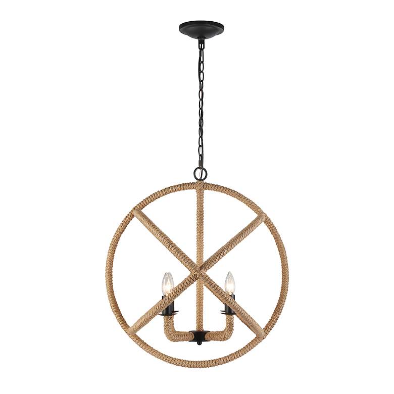 Image 2 Marina 4-Light Chandelier in Natural Black more views