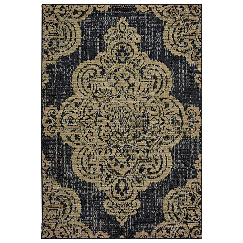 Image 1 Marina 5929K 6'7"x9'6" Navy and Gray Rectangle Area Rug