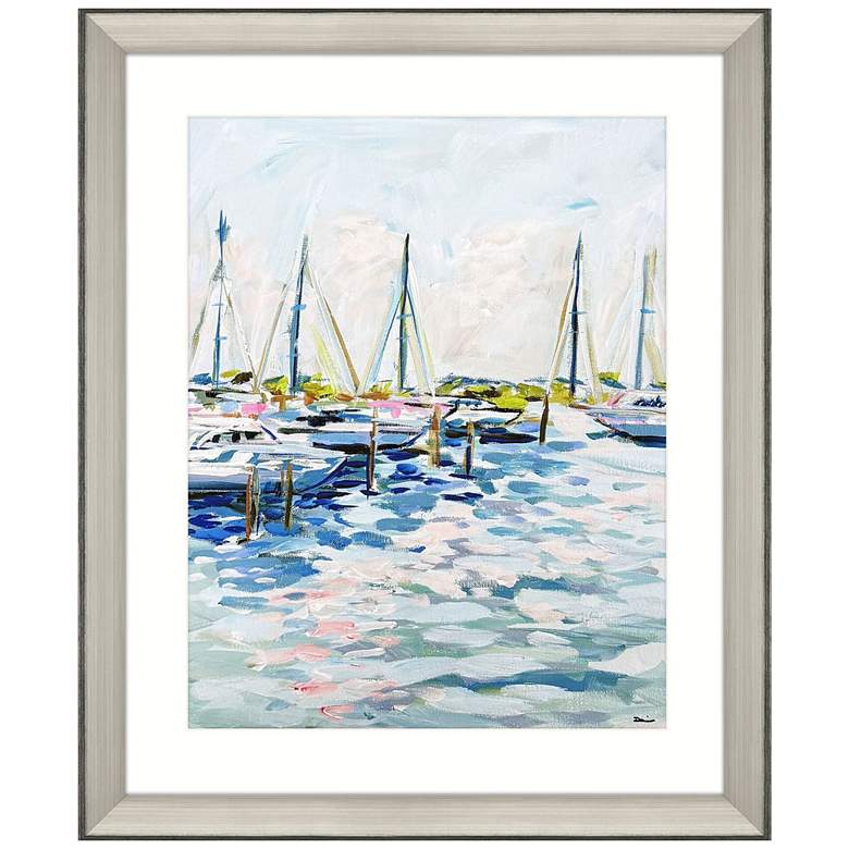 Image 1 Marina at Dusk 36"W x 44"H Coastal Framed Art