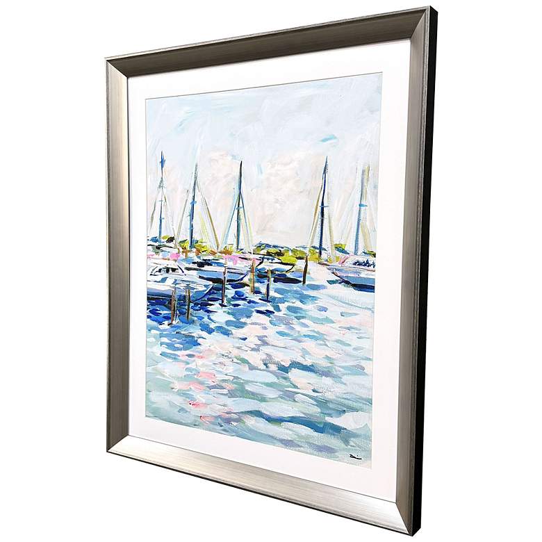 Image 2 Marina at Dusk 36"W x 44"H Coastal Framed Art more views