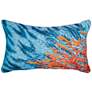 Marina Blue and Orange Coral 18" x 12" Indoor-Outdoor Pillow