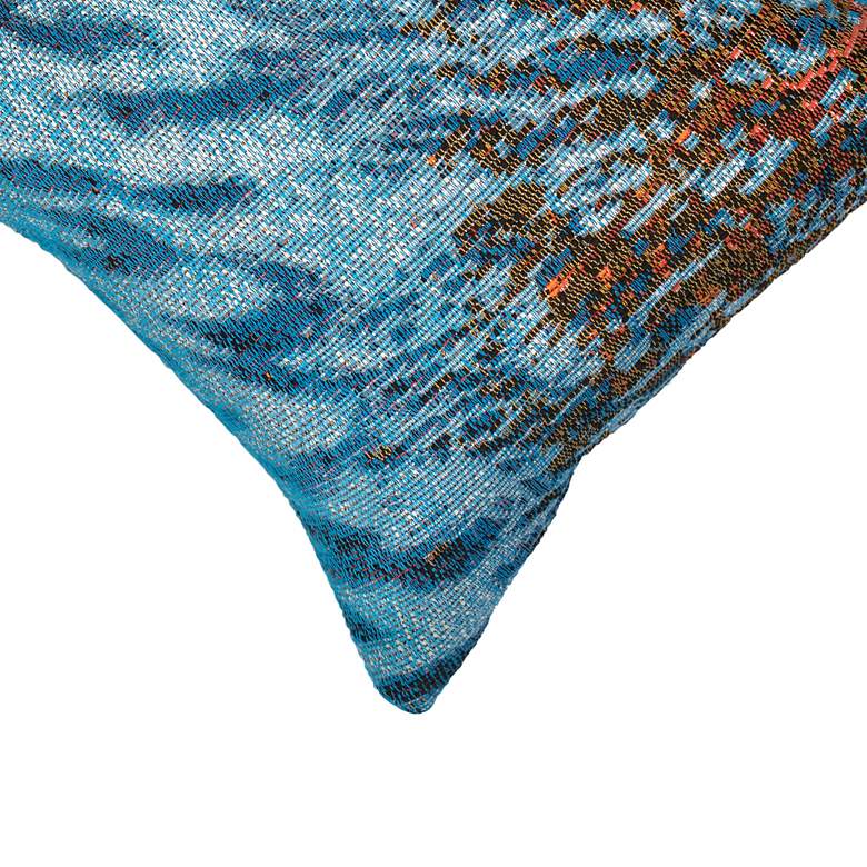 Image 2 Marina Blue and Orange Coral 18" x 12" Indoor-Outdoor Pillow more views