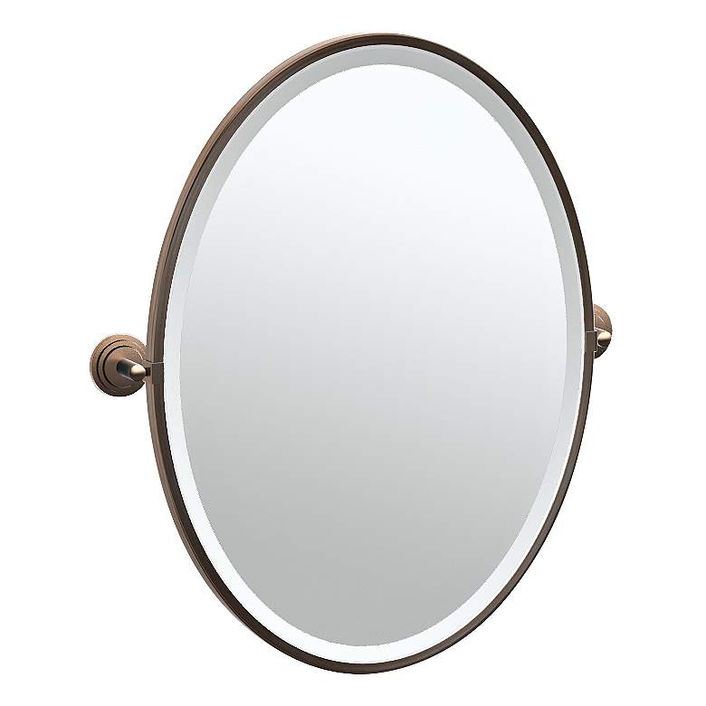 Image 1 Marina Bronze 24 1/2 inch x 27 1/2 inch Oval Vanity Mirror