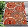 Thumbnail1 of Marina Circles 803517 6'6"x9'3" Saffron Outdoor Area Rug