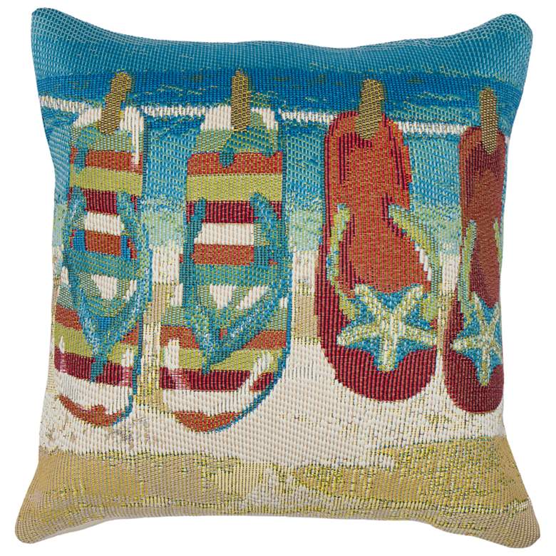 Image 1 Marina Flip Flops Forever Pillow Blue
