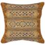 Marina Gold Tribal Stripe 18" Square Indoor-Outdoor Pillow