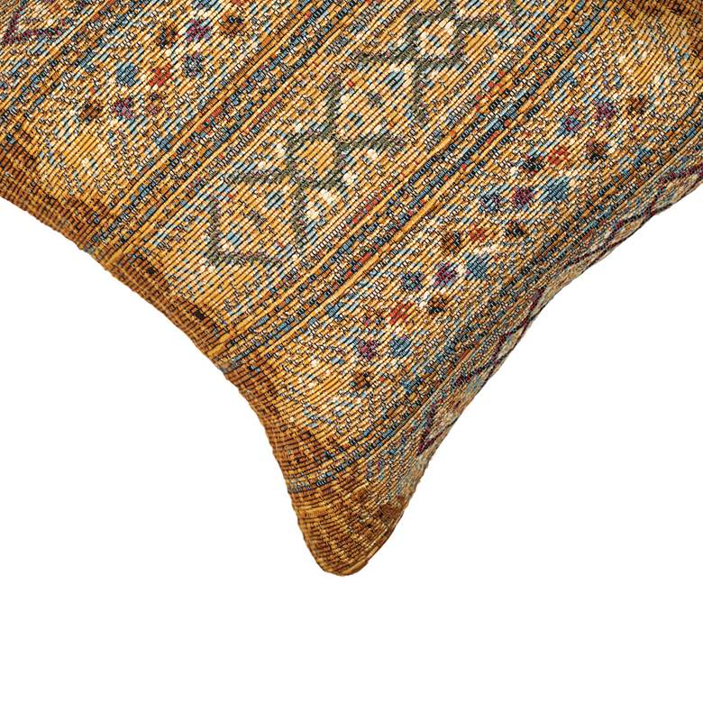 Image 2 Marina Gold Tribal Stripe 18" Square Indoor-Outdoor Pillow more views