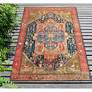 Thumbnail1 of Marina Heriz 808624 6'6"x9'3" Orange Outdoor Area Rug