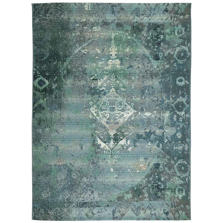 Image 2 Marina Kermin 804303 4'10"x7'6" Blue Outdoor Area Rug