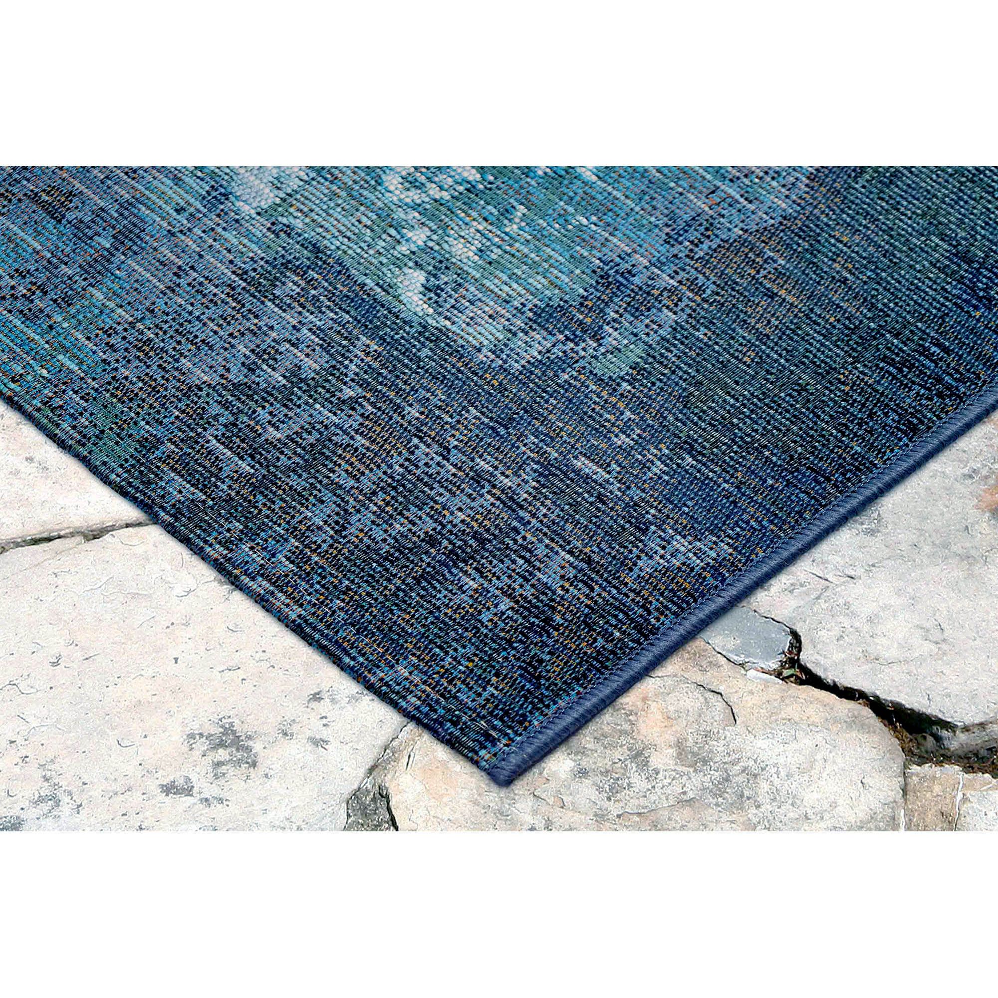 Thumbnail3 of Marina Kermin 804303 6'6"x9'3" Blue Outdoor Area Rug more views