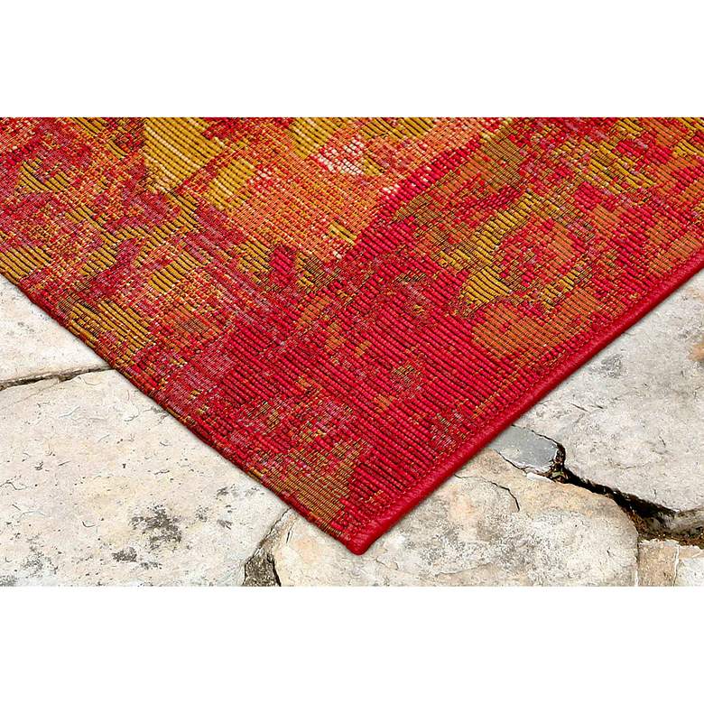 Image 2 Marina Kermin 804317 4'10"x7'6" Saffron Outdoor Area Rug more views