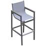 Marina Outdoor Barstool in Powder Coated Finish with Sling and Accent Arms
