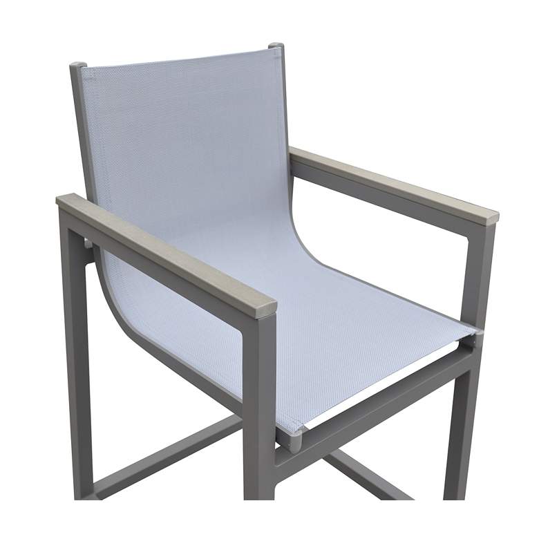 Image 4 Marina Outdoor Barstool in Powder Coated Finish with Sling and Accent Arms more views