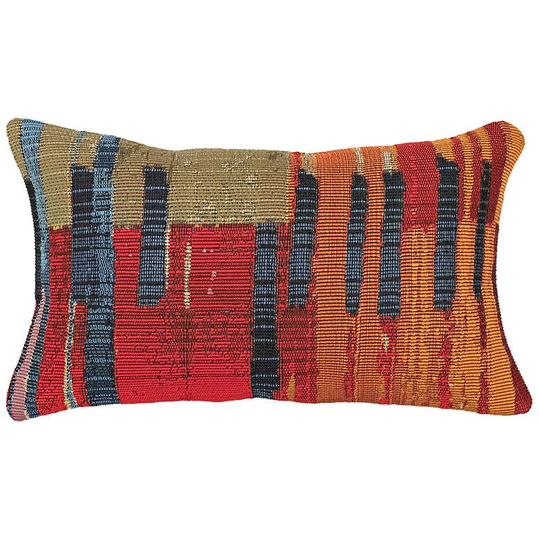 Image 3 Marina Paintbox Multi-Color 12"x18" Indoor-Outdoor Pillow more views