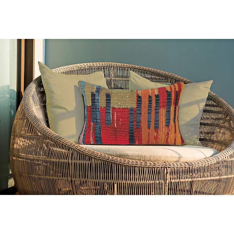 Image 6 Marina Paintbox Multi-Color 12"x18" Indoor-Outdoor Pillow more views