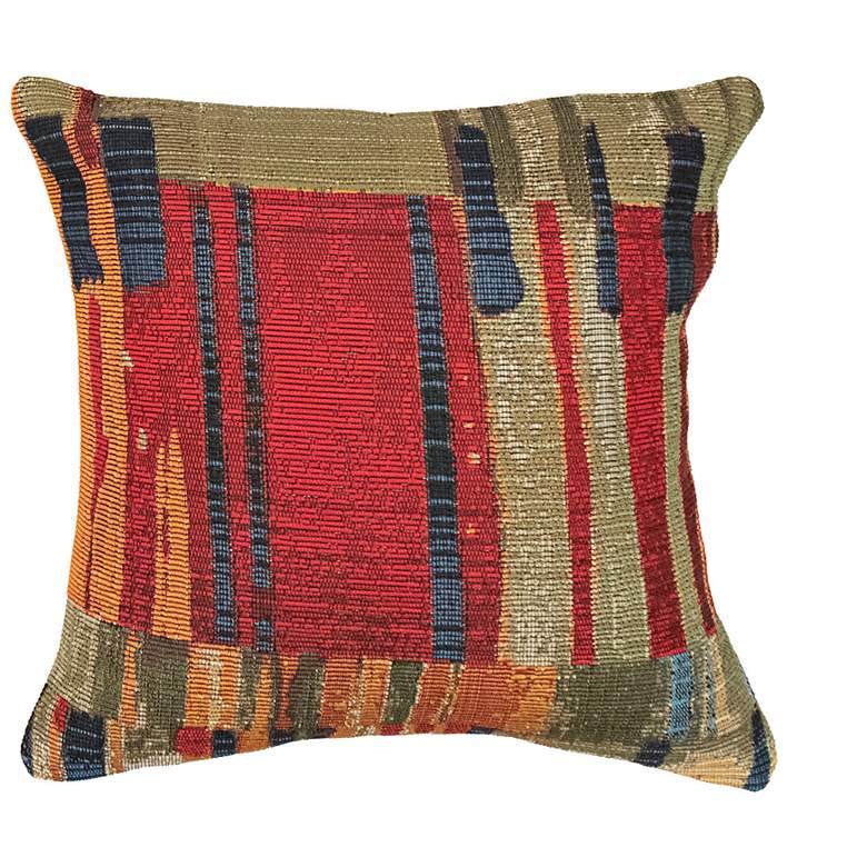 Image 2 Marina Paintbox Multi-Color 18" Square Indoor-Outdoor Pillow