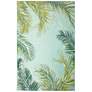 Thumbnail1 of Marina Palm Border 815104 Aqua Indoor/Outdoor Rug